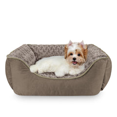 Cama rectangular JOEJOY para perros grandes, soporte cómodo para cabeza y cuello.