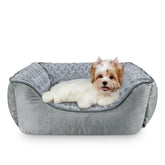 La cama Joejoy rectangular gris para perros ofrece apoyo cómodo y limpieza sencilla