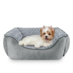 La cama Joejoy rectangular gris para perros ofrece apoyo cómodo y limpieza sencilla