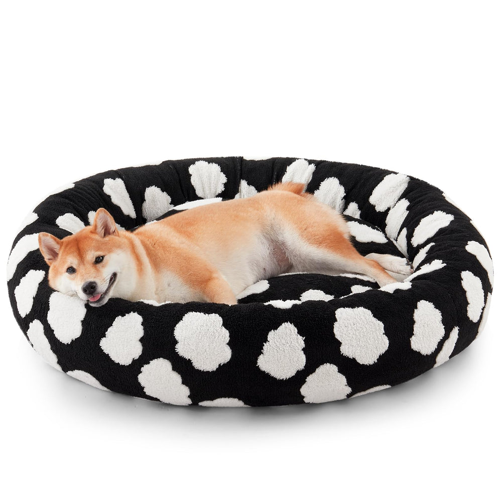 JOEJOY cama donut para perro, suave y redonda para descanso cómodo.