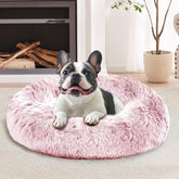 Cama JOLLYVOGUE con forma rosquilla para mascotas pequeñas, refugio suave para dormir.