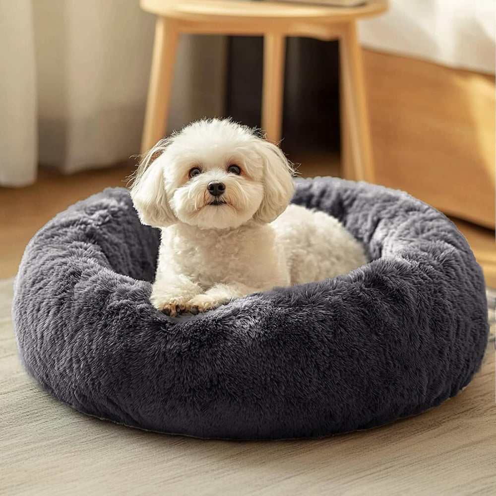 Cama JOLLYVOGUE de rosquilla para perros y gatos, descanso cómodo.