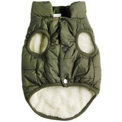JoyDaog chaqueta para perro con forro polar verde, cálida para paseos.