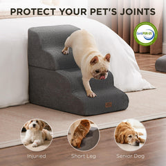 Joydeco escaleras para mascotas, funda desmontable para limpieza rápida.