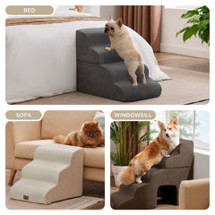 Joydeco escaleras para mascotas, escalones antideslizantes para seguridad.