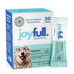 JoyFull Probiotics para perros — sobres de 1 g para apoyar la salud digestiva.