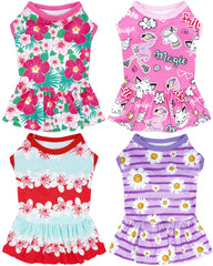 JpGdn vestido para perro grande con dalia morada, ideal para paseos con estilo.