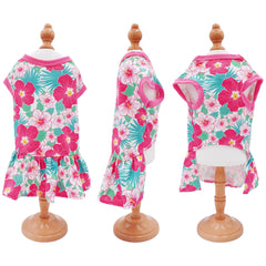 JpGdn vestido para perro grande floral rojo, añade un toque alegre.