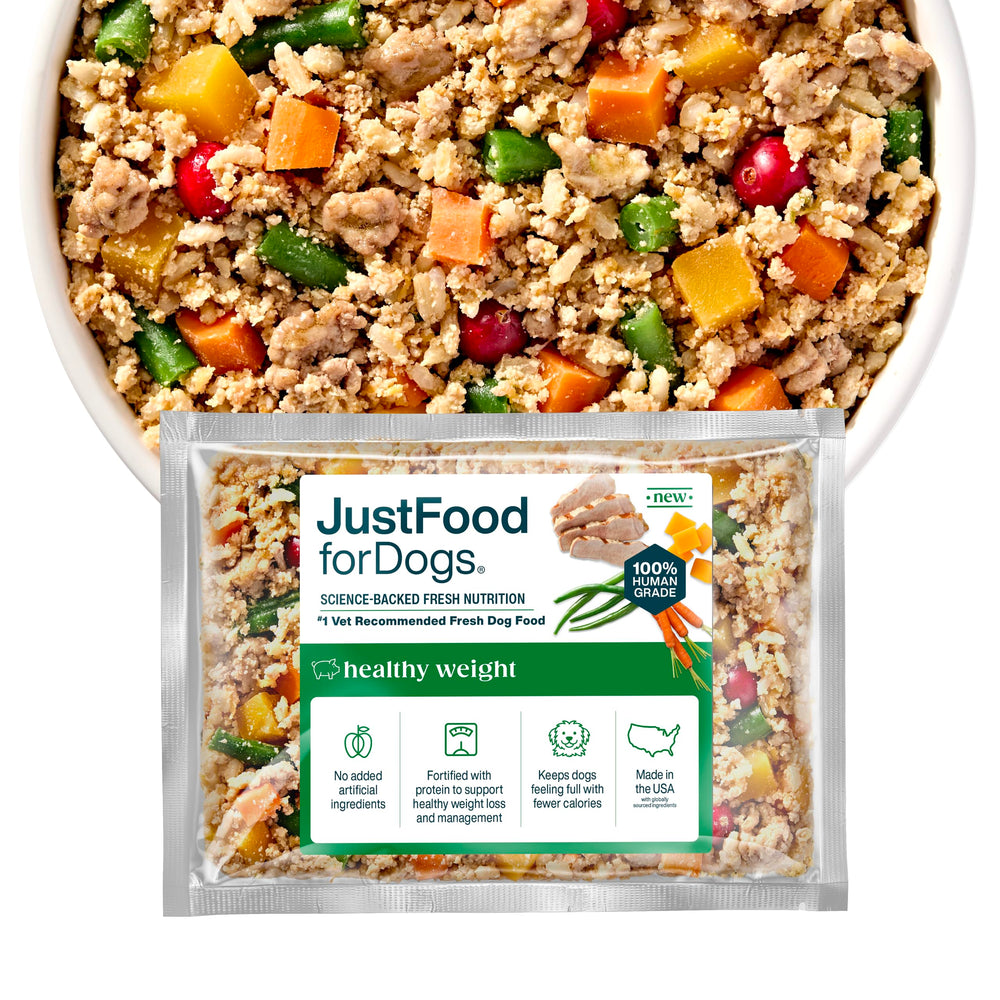 JustFoodForDogs bolsa 18oz: almacenamiento conveniente en el congelador.