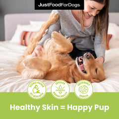 JustFoodForDogs Omega-3 para perros: textura suave para mezclar con comida