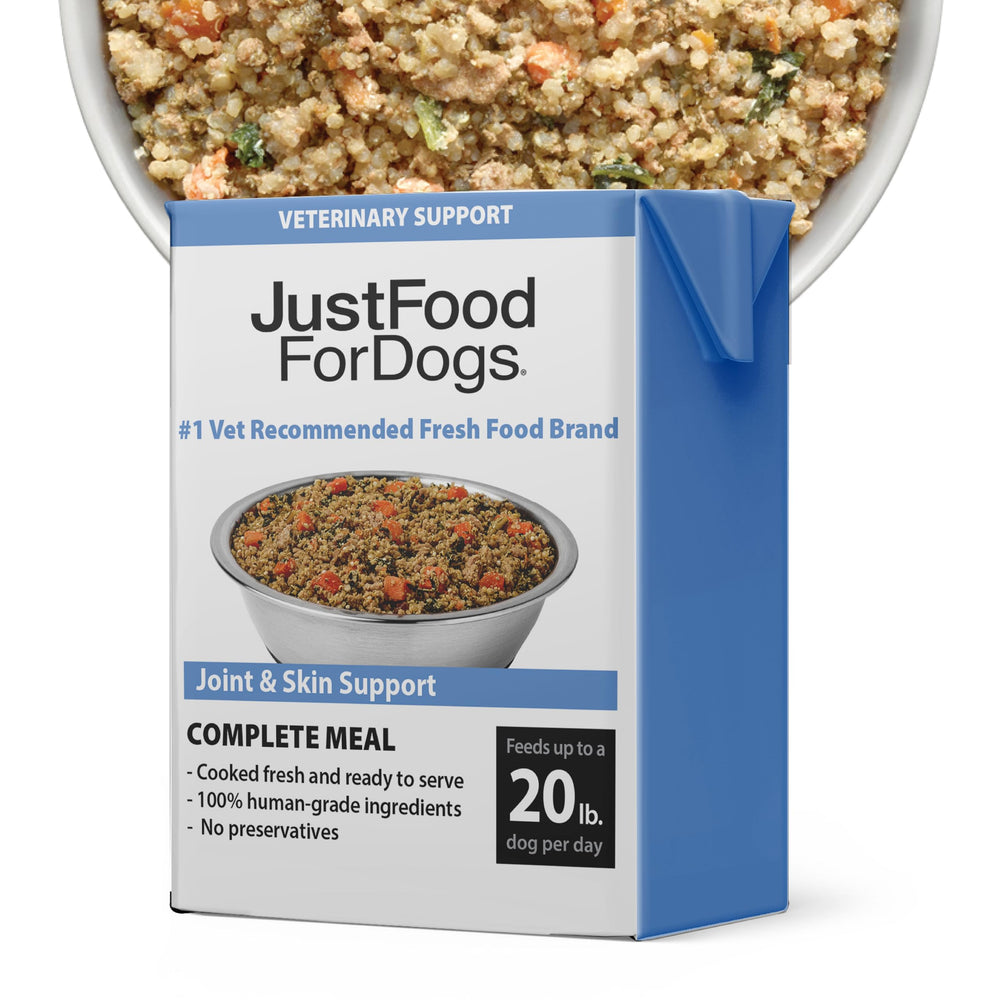 JustFoodForDogs Pantry Fresh empaque tetra pak para almacenamiento fácil y seguro