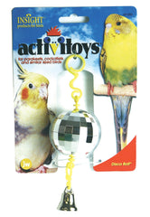 JW Activitoy Bola Discoteca - reflejos de luz para atraer al ave al juego y exploración.