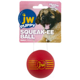 JW Pelota chirrido para cachorros, ideal para juegos de búsqueda y entretenimiento diario.