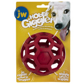 JW Pet Hol-ee Giggler: bola-puzzle roja para juego interactivo y estimulación mental