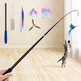 JXFUKAL varita para gatos 2 en 1 en acción, estimula caza.