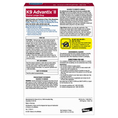 K9 Advantix II XL aplicación en el dorso del perro para protección continua