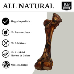 Hueso grande de K9 Connoisseur para perros agresivos, masticación prolongada.