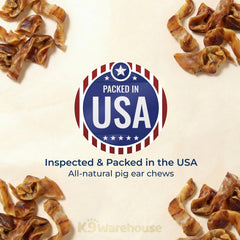 K9warehouse: orejas de puerco en tiras naturales para perros grandes y pequeños