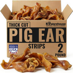 K9warehouse: tiras de oreja de puerco 2lb en bolsa con cierre, ideal para masticación diaria