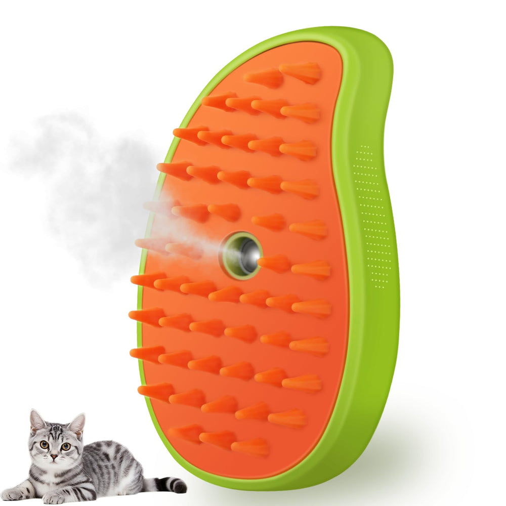 KALAMANDA cepillo gato al vapor mango verde, diseño ergonómico para cepillado suave de pelos sueltos.