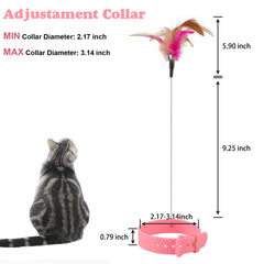 Kalamanda collar-juguete para gatos trio azules: atención con campana y plumas.