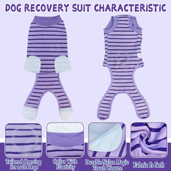 Traje de recuperación Karoku para perro, vista dorsal, evita lamido y molestias.