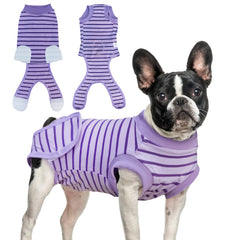 Traje de recuperación Karoku para perro, vista frontal, protege heridas y facilita movilidad.