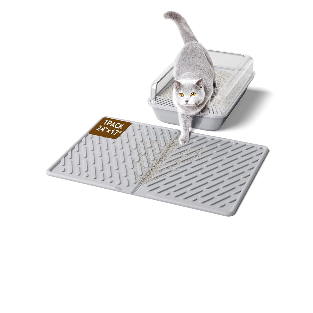 Kaxionage: alfombra para arena de gato con ranuras diagonales que capturan la arena
