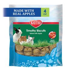 Kaytee galletas Timothy con manzana en empaque práctico para mascotas pequeñas.