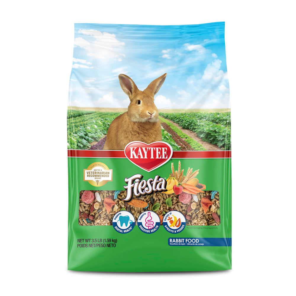 Kaytee Fiesta conejo: alimento variedad, formas y texturas para estimulación y masticación.