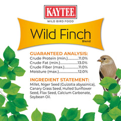 Kaytee Wild Finch Blend: chips de girasol y granos pequeños para energía sostenida.