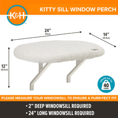 K&H Kitty Sill con succión fuerte sostiene gatos grandes con seguridad.