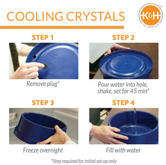 K&H Pet Products Coolin' tazón cristales enfriamiento: activación rápida para beber agua fría.