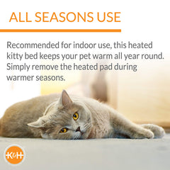 K&H Thermo-Kitty Fashion Splash cama de bajo consumo que mantiene cálido sin gastar energía.