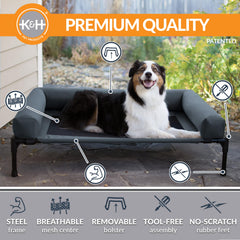 K&H Pet Products cama perrera elevada de 7 pulgadas para mantener fresco al perro.