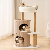 Kicari arbol-gato moderno con cama superior acolchada para siestas cómodas.