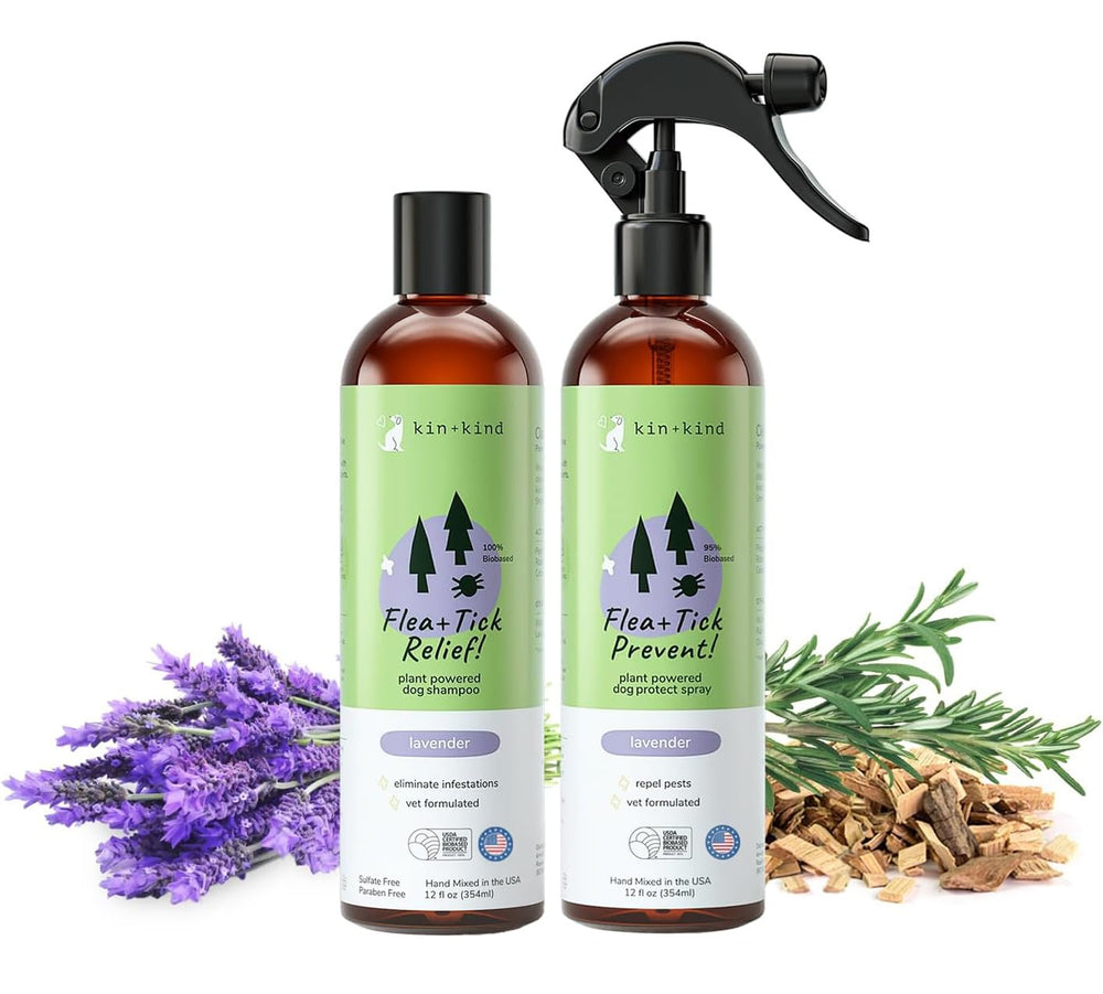Kin-kind champú para perros con lavanda para el cuidado diario del pelaje