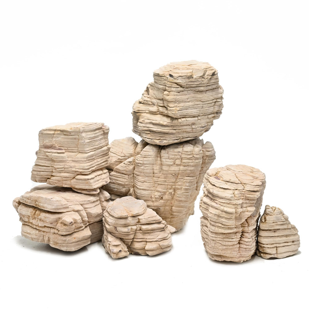 Piedras KINGRUI para acuario pagoda, 2 a 7 pulgadas, crean paisajes naturales.
