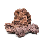 Piedras de lava rojas KINGRUI para acuario, base decorativa duradera.