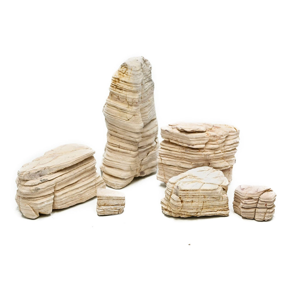 Rocas KINGRUI pagoda para acuario, textura cremosa para paisajismo acuático realista.