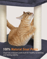 KinoTail arbol-gato base-grande ofrece estabilidad durante el juego activo