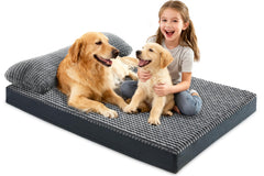 Cama ortopédica KISYYO para perros grandes con funda lavable