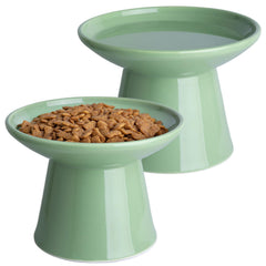 KITCHENLESTAR cuencos elevados para gatos, vista general del diseño estable y cómodo.