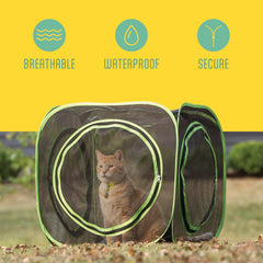Kitty City accesos con cremallera para entrar y jugar con facilidad.