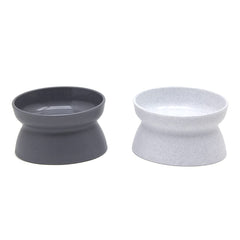 Kitty City: tazones elevados para gatos, juego de dos, blanco y gris, cómodo para comer.
