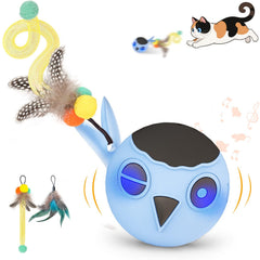 KiwiLove juguete interactivo para gatos en interior con bola móvil para ejercicio.