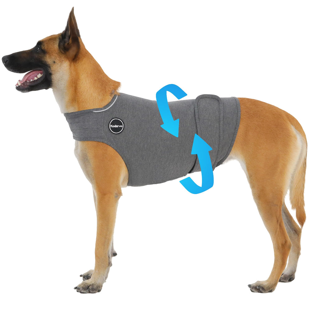 Kodervo chaleco de ansiedad para perros con doble gancho-bucle, ajuste seguro