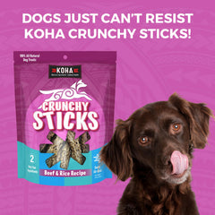 KOHA Palitos crocantes para entrenamiento, premio sin rellenos con sabor real a res.