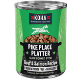 KOHA Pike Place Platter en lata de 12,7 onzas, ideal como comida húmeda proteica para perros.