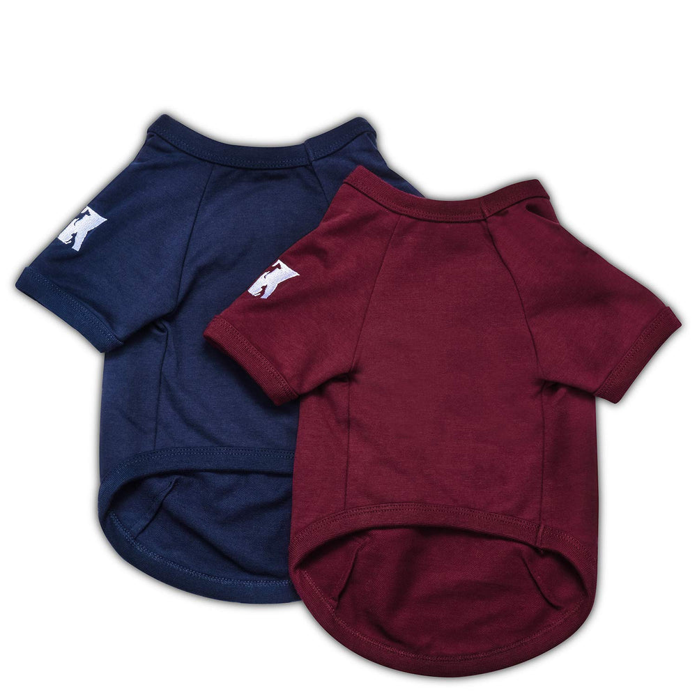 Camiseta Koneseve para perro con bordado K, cómodo para paseos diarios.